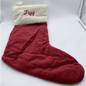 Pottery Barn Tryg Velvet Christmas Holiday Stocking Monogrammed Xmas 19 inch